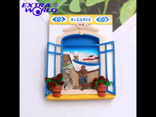 Werbegeschenk für Touristen aus Kunstharz, Portugal, Algarve, Kühlschrankmagnet, Souvenir-Magnet