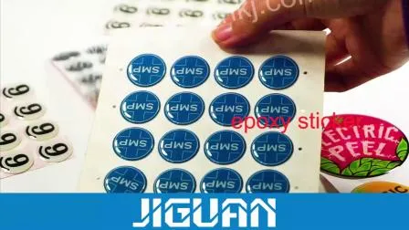 Werkseitig angepasster transparenter 3D-Epoxidharz-Etikettenaufkleber mit Kuppel und 3 m Kleber